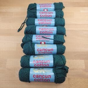 Columbia Minerva Cancun Cotton Yarn- Mallard Green- 8 Skeins